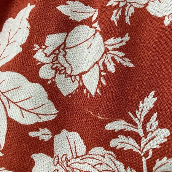 Old Navy High Waisted Linen Blend Maxi Skirt Women’s Large Red Floral Preppy - Picture 5 of 10